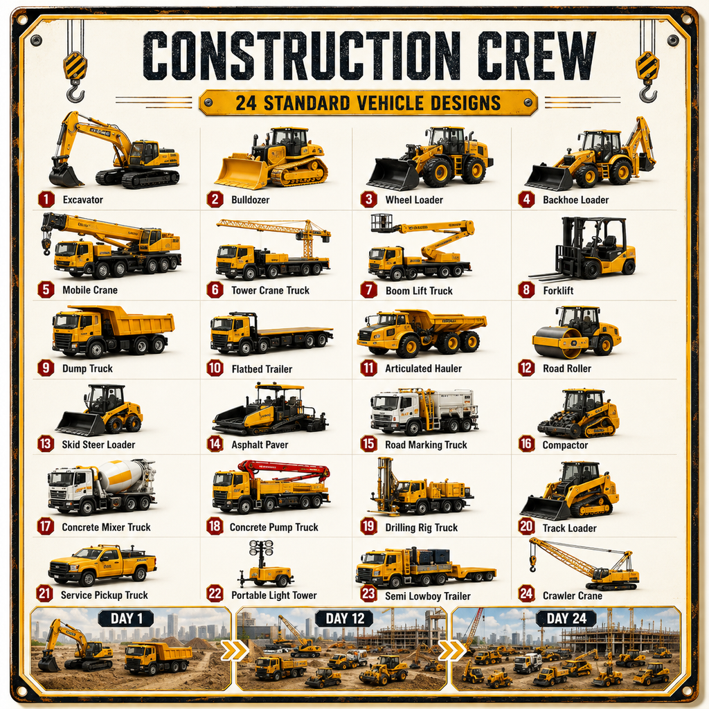 🚜Build the Fleet Collection 24-Day Vehicle Advent Calendar Series | ✨A New Adventure Every Morning