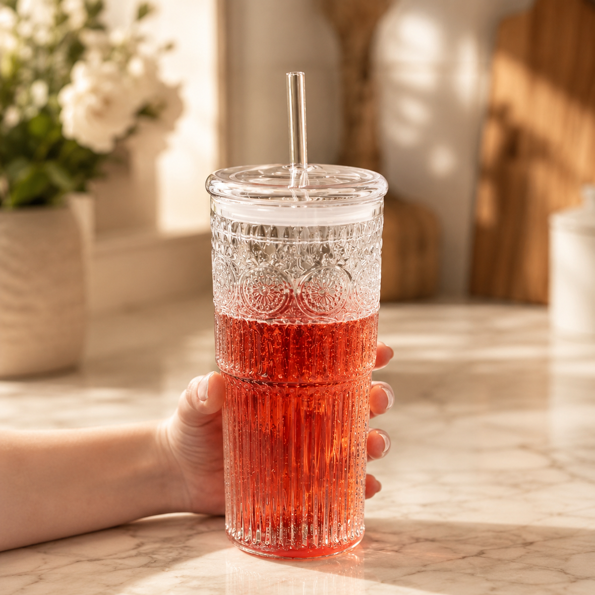 Highland Crafters 24 Oz Vintage Glass Cup