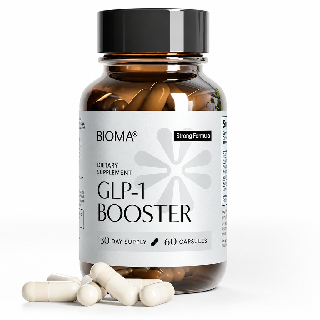 BIOMA GLP-1 Booster - Natural Appetite Control Supplement with Clinically Proven Probiotics, Prebiotics & Postbiotics - Support Weight Management & Satiety, (60 Capsules - 30 Day Supply)