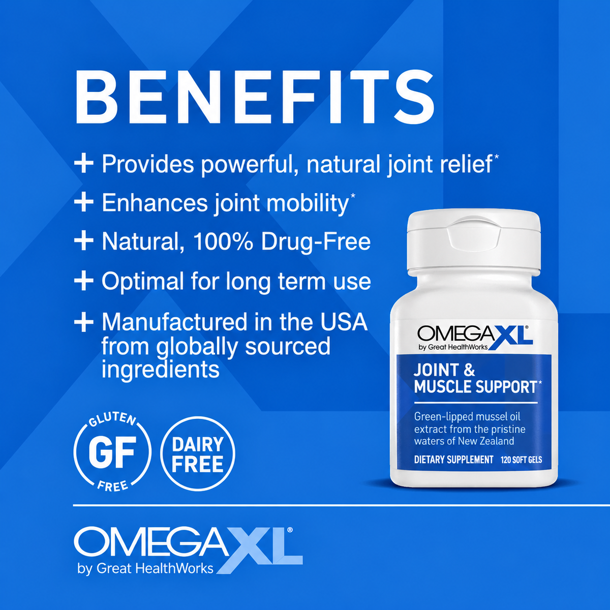 3pk Omega XL 120 Capsules Green Lipped Mussel Omega-3 Joint Relief New