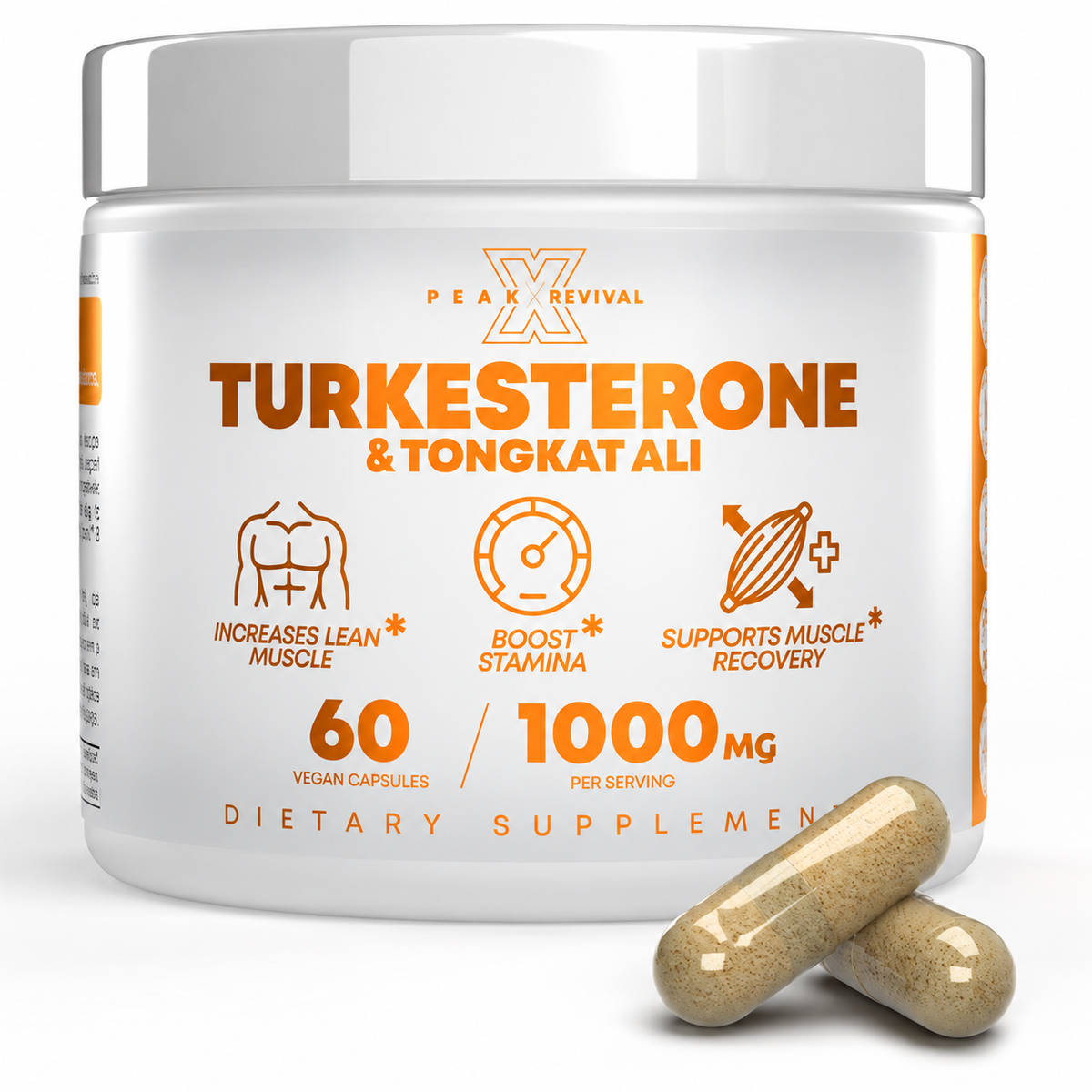 Turkesterone & Tongkat Ali - Muscle Builder & Strength Supplement for Athletes - 1000mg Per Serving, 60 Capsules