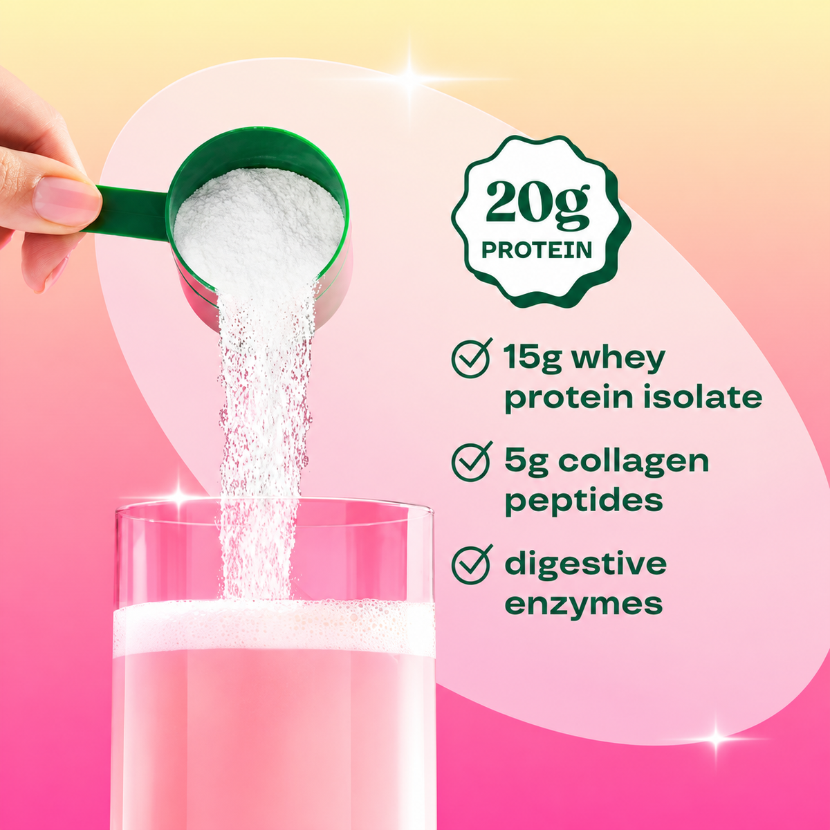 Bloom Nutrition Clear Protein - Clear Whey + Collagen Protein Blend | 20g Protein, 90 Calories, 0g Sugar, Light & uct Refreshing Fruity Drink | Protein for Women