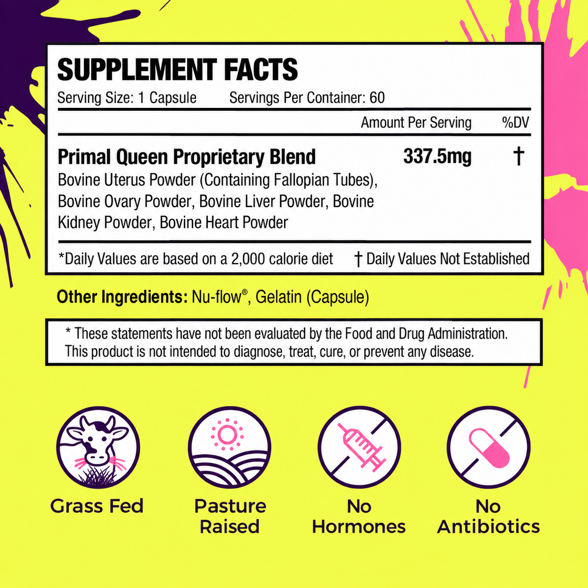Primal Queen Female-Optimized Beef Organ Superfood Supplement - 100% Grass Fed, Pasture Raised Cattle - Balance Hormones, Energy