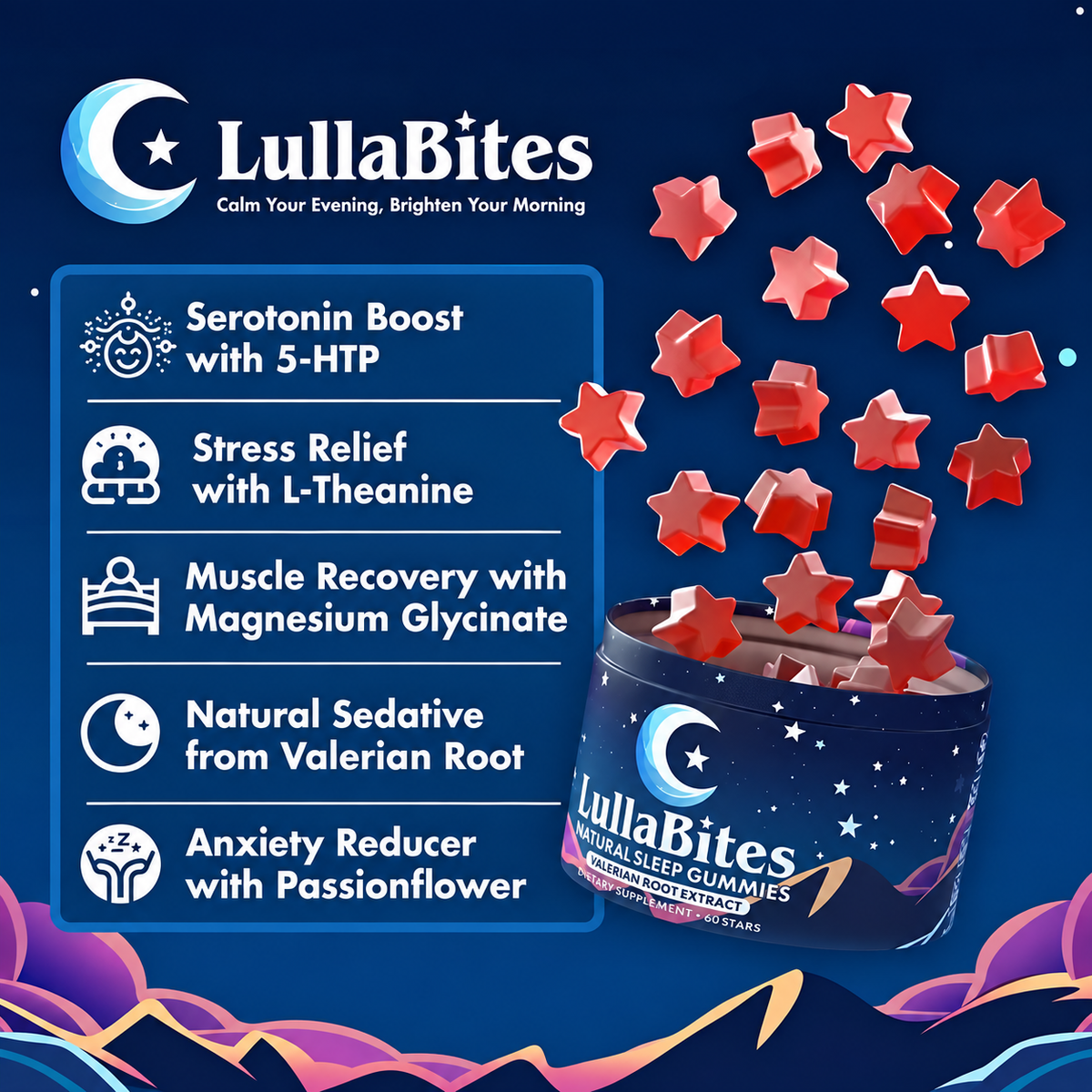 Natural Sleep Gummies - 30 Servings -Sweet Strawberry Stars