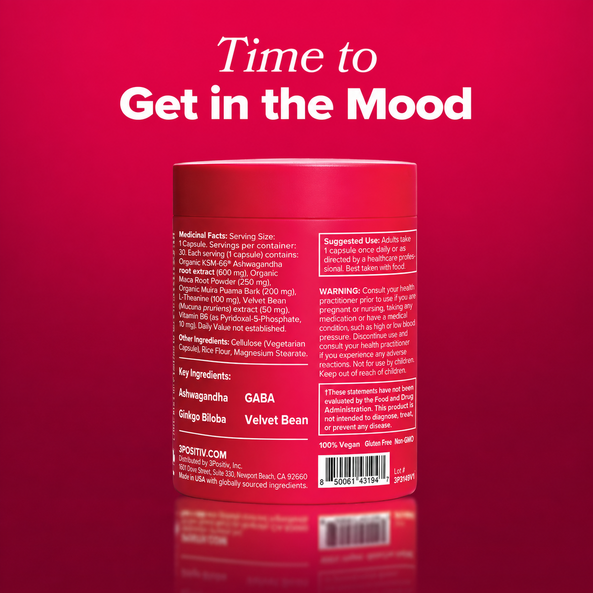 O Positiv URO Vaginal Moisture & Mood Formulated to Support Vaginal Moisture, Mood & Relaxation  -30 Servings