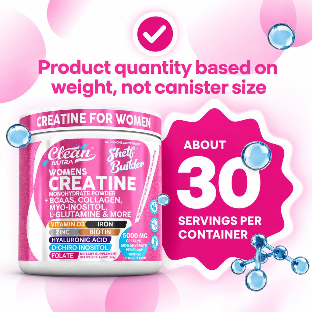 Clean Nutra Women’s Creatine Powder | Collagen + BCAAs | Orange Flavor