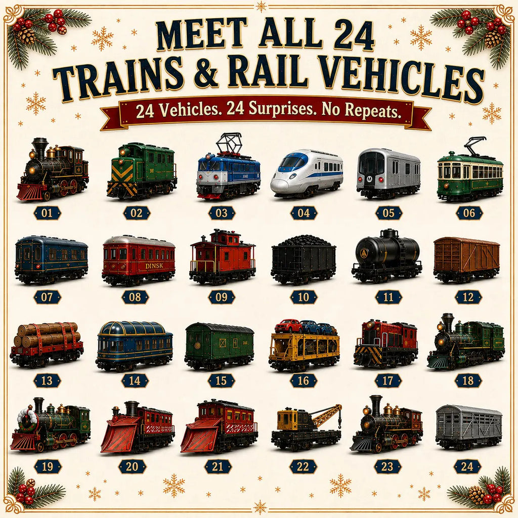 🚩 Trains & Rail Vehicles Advent Calendar 2026 – 24 Days of Railway Surprises