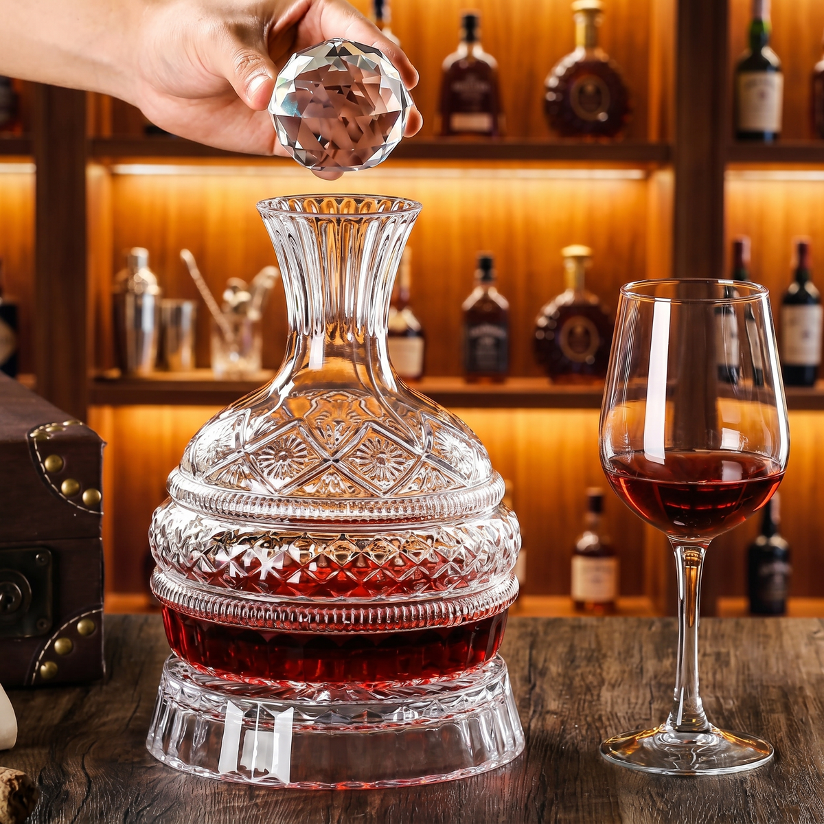 Highland Crafters 1.6L Rotating Crystal Decanter